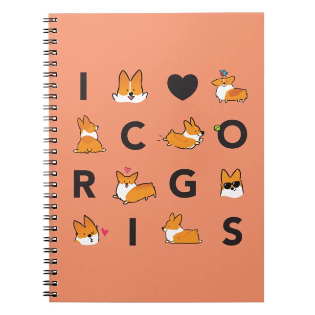 I Heart Corgis Notebook | CorgiThings (Front)
