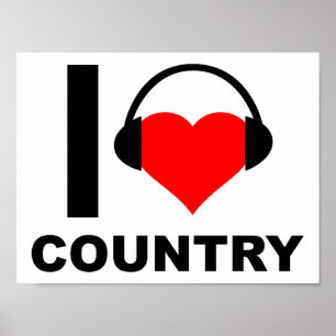 I Heart Country Funny Poster