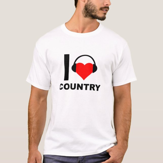 I Heart Country Funny T-shirt (Front)
