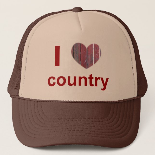 i heart country trucker hat (Front)