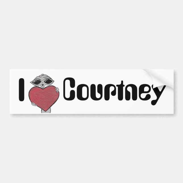 I Heart Courtney Alien Bumper Sticker (Front)