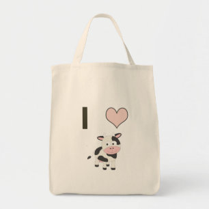 I heart cows tote bag