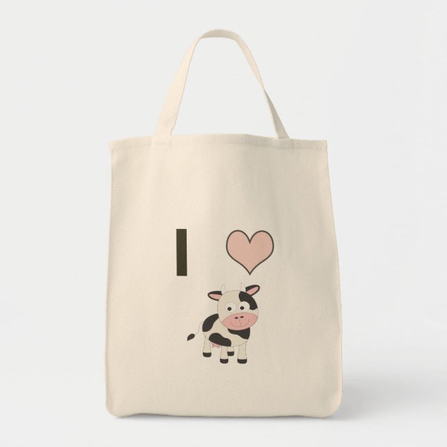 I heart cows tote bag (Front)