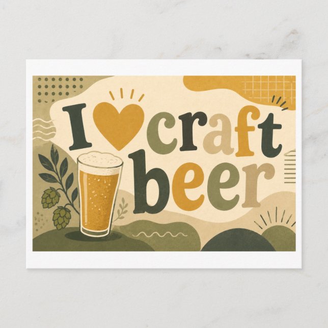 "I [Heart] Craft Beer" Postcard (Front)