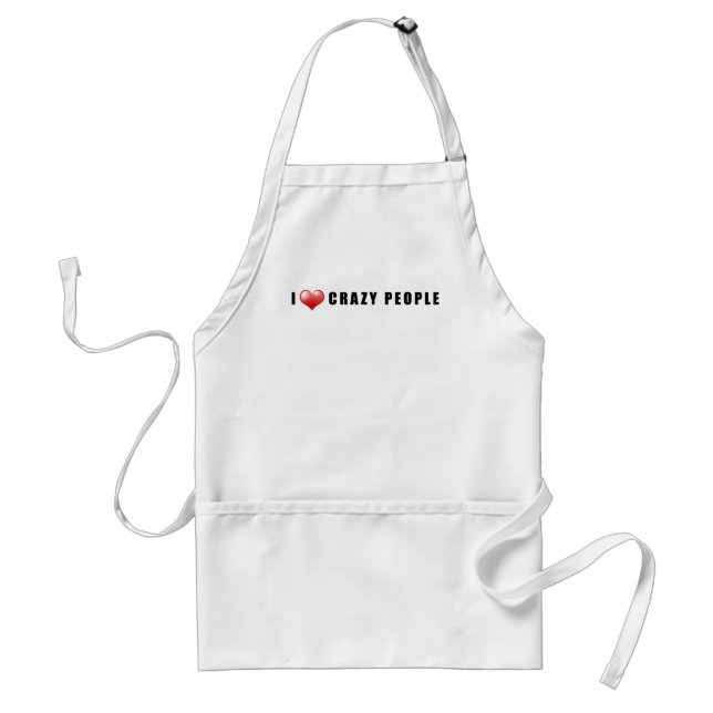 I Heart Crazy People Standard Apron (Front)