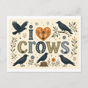 "I [Heart] Crows" Postcard