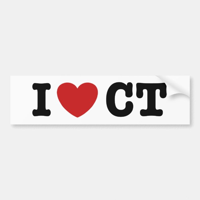 I Heart CT Bumper Sticker (Front)