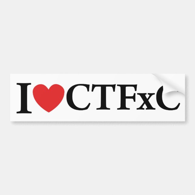 I Heart CTFxC Bumper Sticker (White) (Front)
