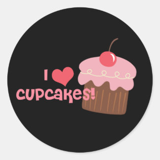 i heart cupcakes classic round sticker