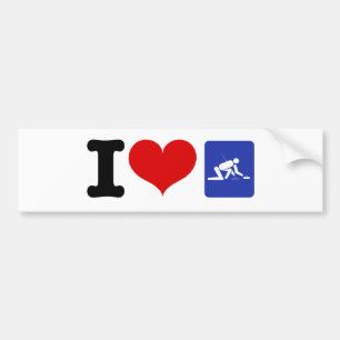 I Heart Curling Bumper Sticker