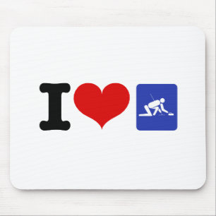 I Heart Curling Mouse Pad