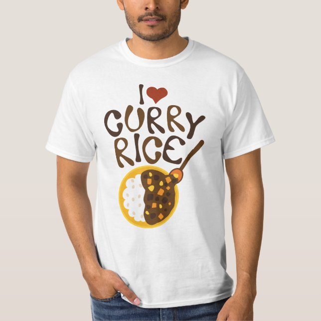 I Heart Curry Rice Graphic T-Shirt (Front)
