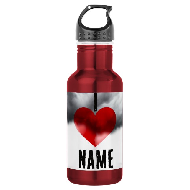 I Heart Custom Name 532 Ml Water Bottle (Front)