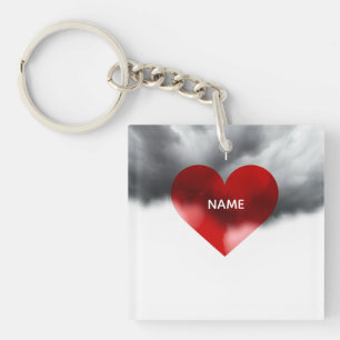 I Heart Custom Name Key Ring