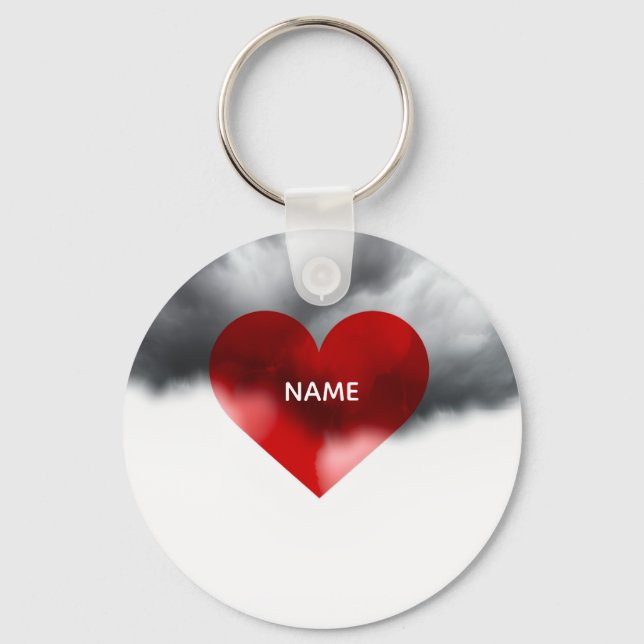 I Heart Custom Name Key Ring (Front)