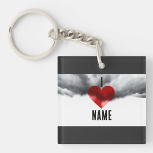 I Heart Custom Name Key Ring