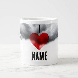 I Heart Custom Name Large Coffee Mug