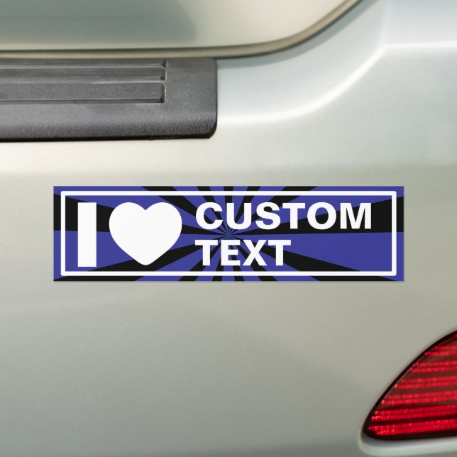 I Heart Custom Retro Bumper Sticker (On Car)