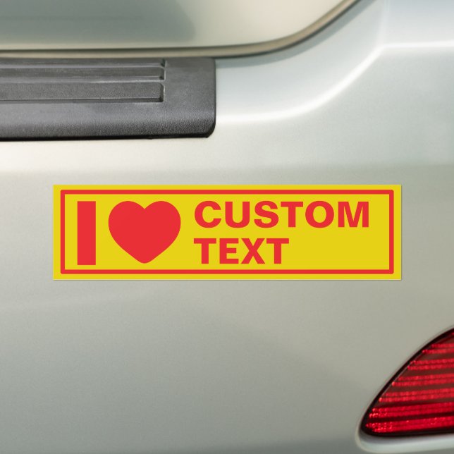 I Heart Custom Template Retro Bumper Sticker (On Car)