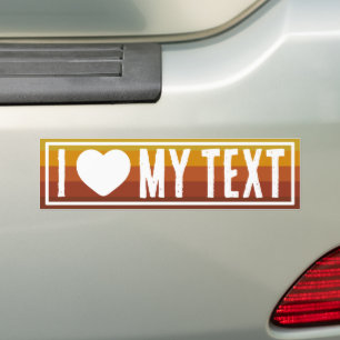 I Heart Custom Vintage Retro Bumper Sticker