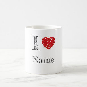 I HEART (customisable name) Coffee Mug