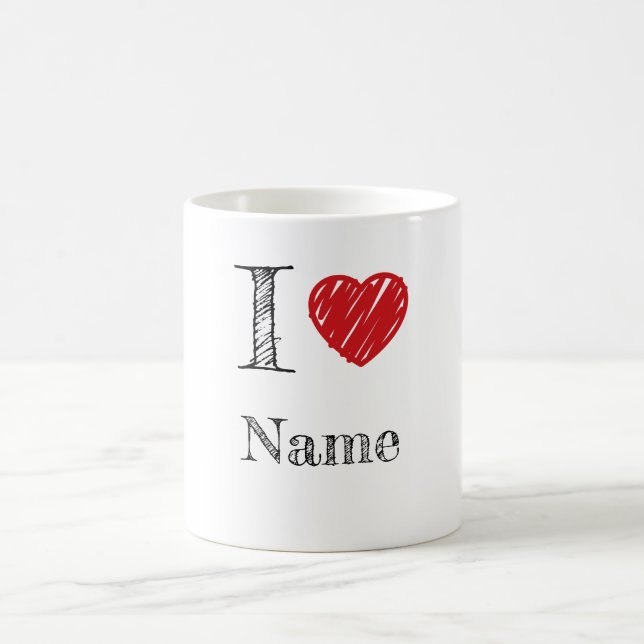 I HEART (customisable name) Coffee Mug (Center)
