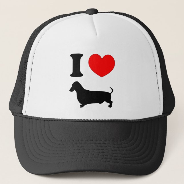 I Heart Dachshund Trucker Hat (Front)