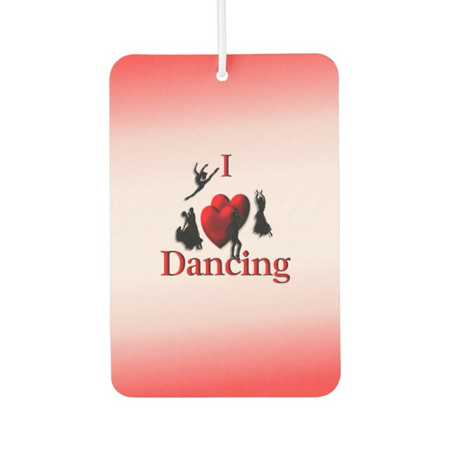 I Heart Dancing Car Air Freshener (Front)