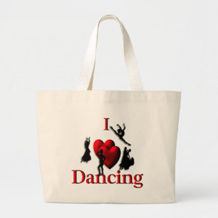 I Heart Dancing Large Tote Bag