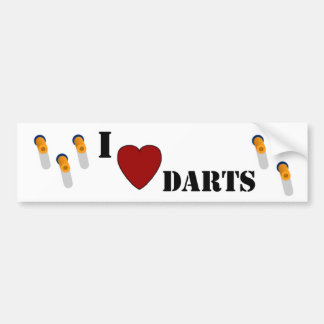I Heart Darts Bumper Sticker