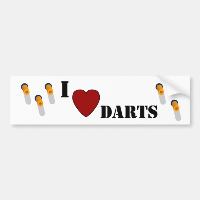 I Heart Darts Bumper Sticker (Front)