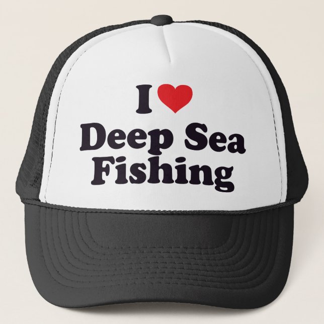 I Heart Deep Sea Fishing Trucker Hat (Front)