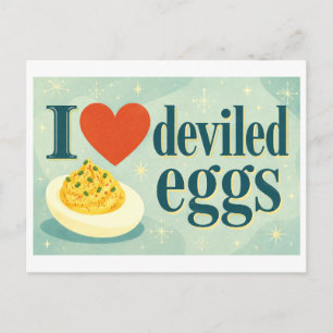 "I [Heart] Deviled Eggs" Postcard