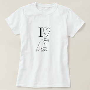 I Heart Dinosaurs Cute Minimalist T-Rex  T-Shirt