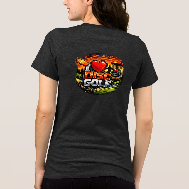 I heart disc golf Tri-Blend shirt (Back)