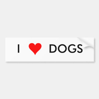 I heart dogs bumper sticker