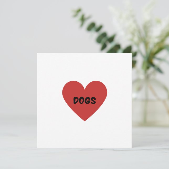 I Heart Dogs Card (Standing Front)