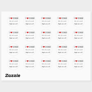 I heart dogs, cats not so much, people not at all classic round sticker
