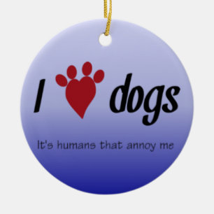 I Heart Dogs Ceramic Tree Decoration