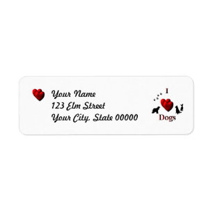 I Heart Dogs Return Address Label