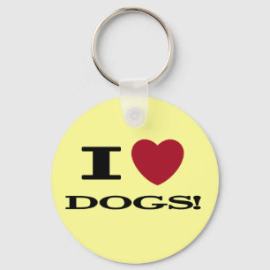 I Heart Dogs Tshirts and Gifts Key Ring
