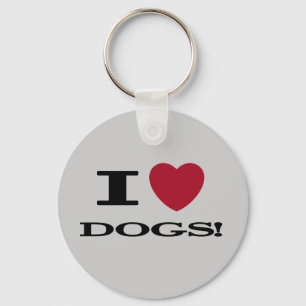 I Heart Dogs Tshirts and Gifts Key Ring