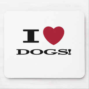 I Heart Dogs Tshirts and Gifts Mouse Pad