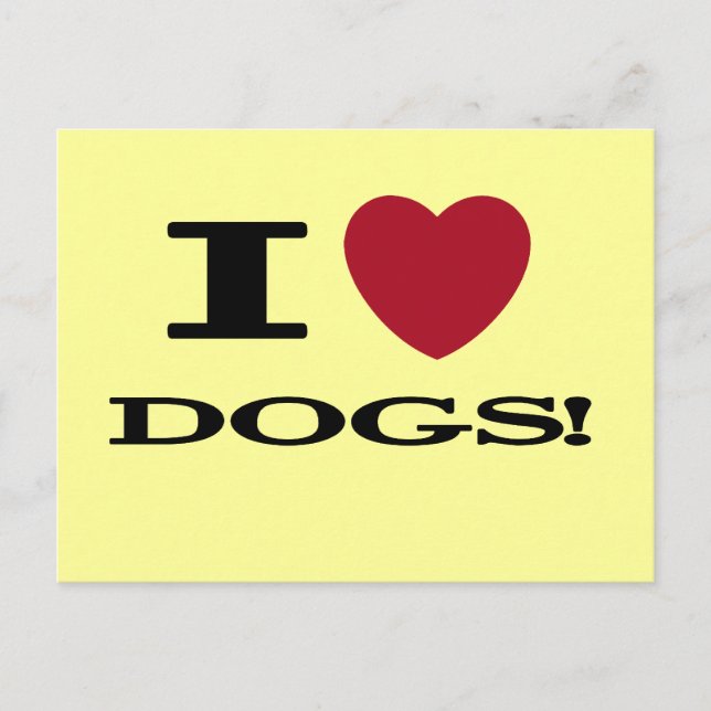 I Heart Dogs Tshirts and Gifts Postcard (Front)