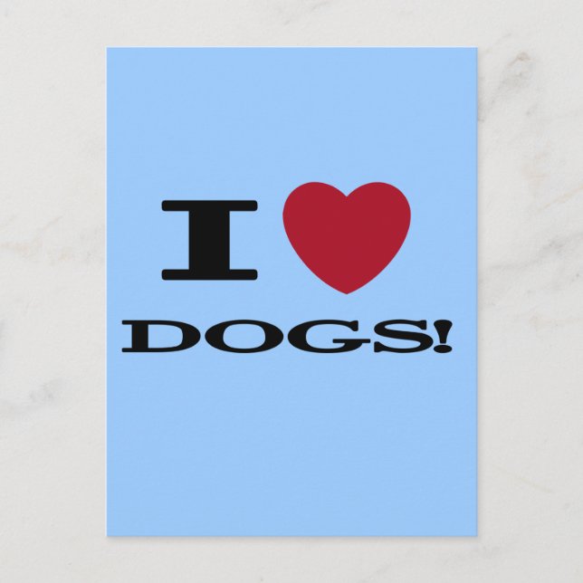 I Heart Dogs Tshirts and Gifts Postcard (Front)