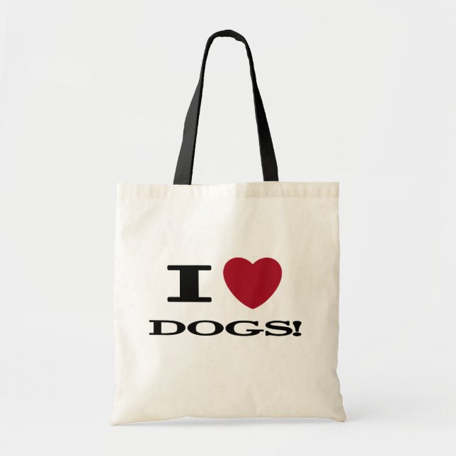 I Heart Dogs Tshirts and Gifts Tote Bag (Front)