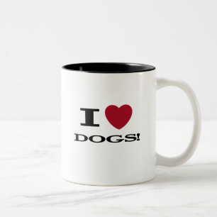 I Heart Dogs Tshirts and Gifts Two-Tone Coffee Mug