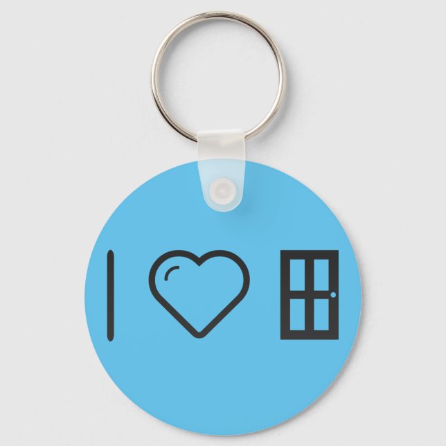 I Heart Door Glasses Key Ring (Front)