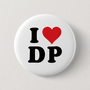 I Heart Dp Initials I Love D.p. First And Last Nam 6 Cm Round Badge