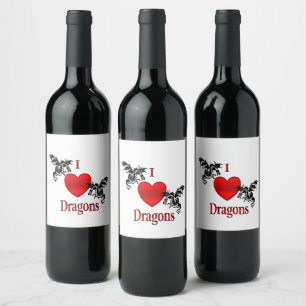 I Heart Dragons Wine Label